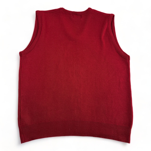 Vintage Pine State Sweater Vest Adult MEDIUM Burgundy V Neck Orlon Acrylic 80s - Picture 2 of 7